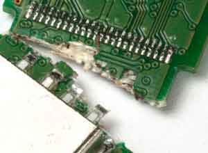 broken circuit board