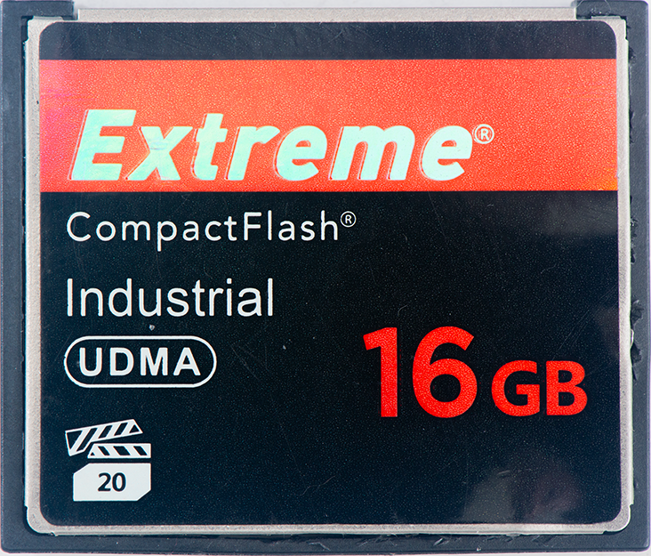 Extreme CompactFlash card, 16GB, UDMA, black with orange Extreme logo and white text